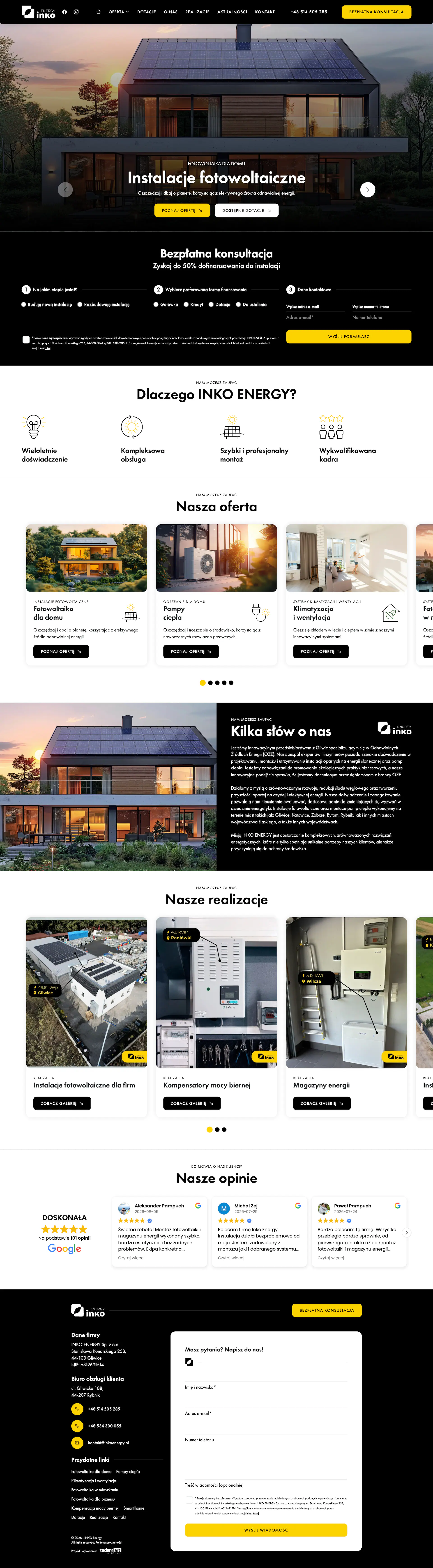 Zrzut strony inkoenergy.pl - realizacja INKO Energy