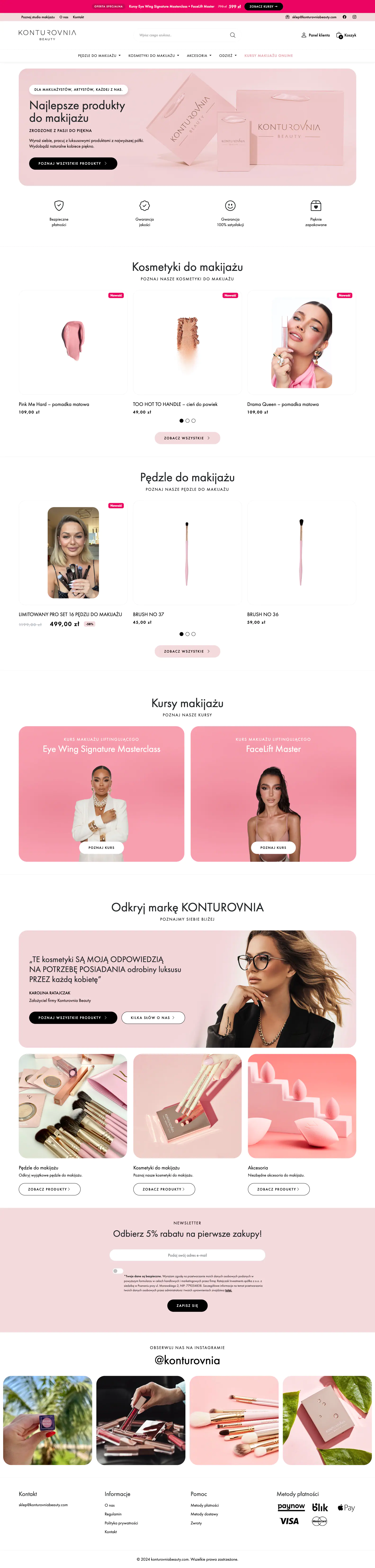 Zrzut strony konturovniabeauty.com - realizacja KONTUROVNIA