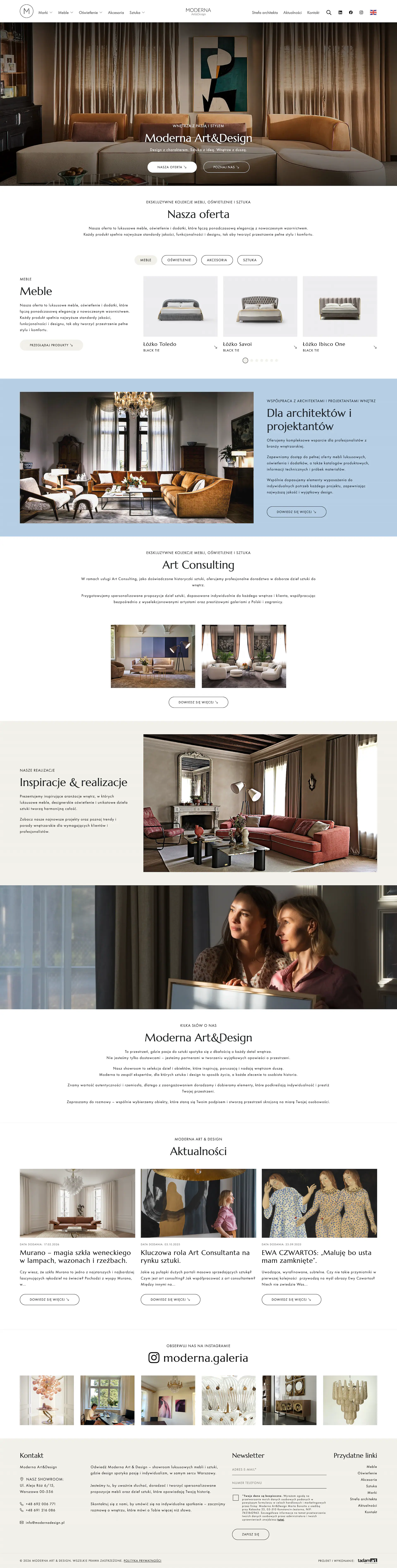 Zrzut strony modernadesign.pl - realizacja Moderna Design
