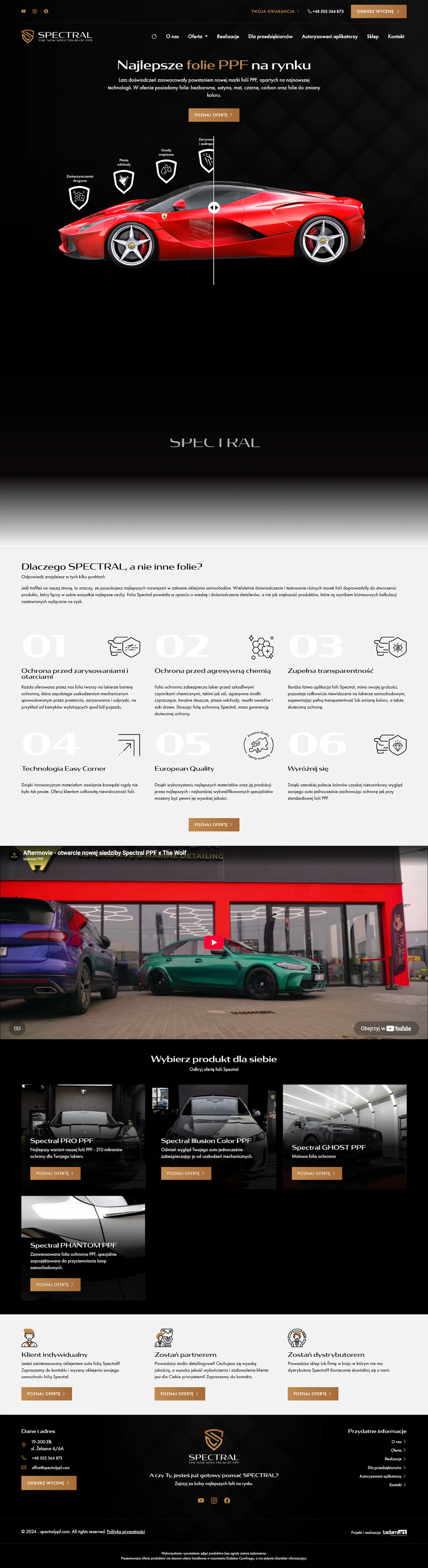 Zrzut strony spectralppf.com - realizacja Spectral