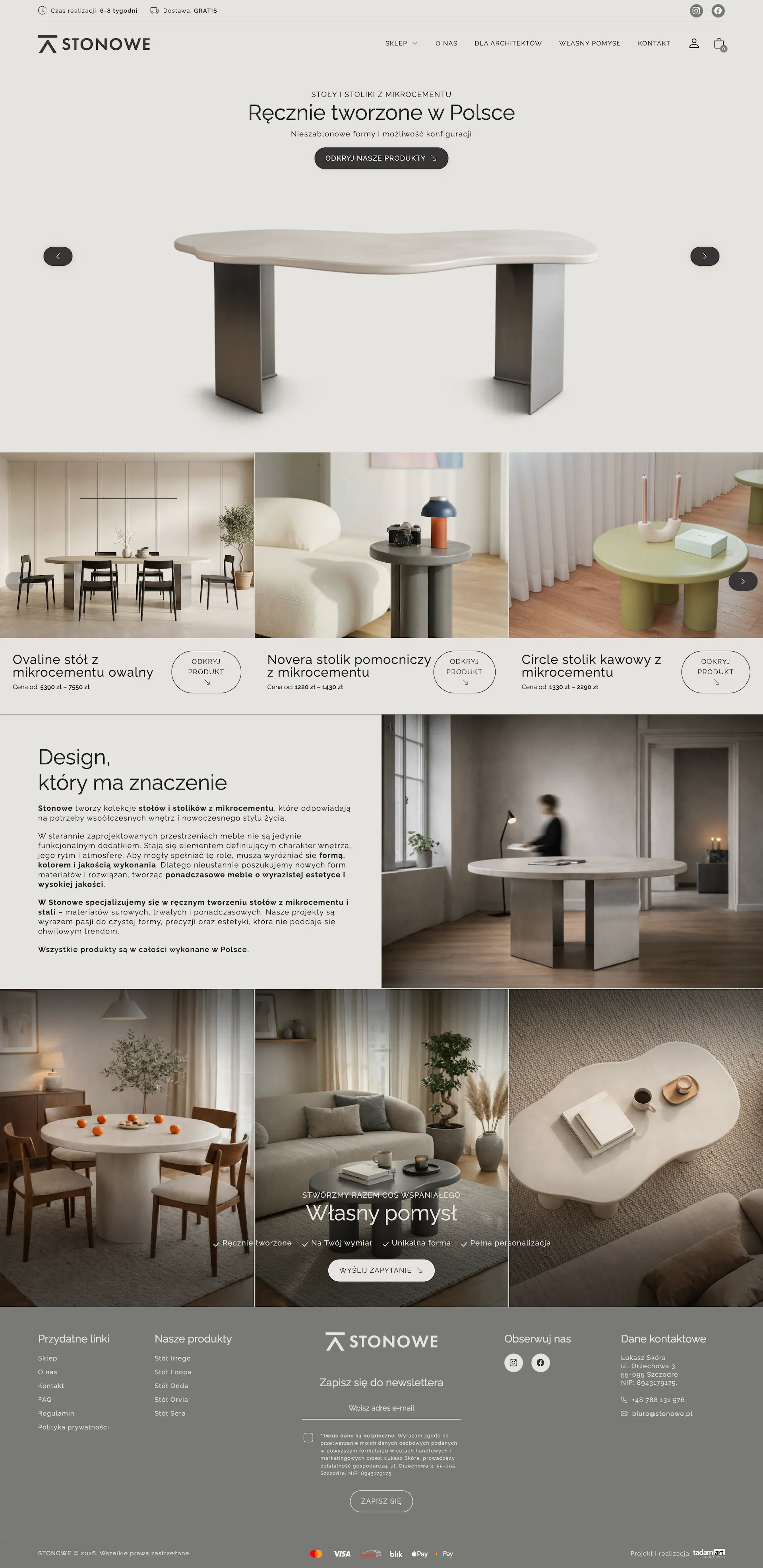 Zrzut strony stonowe.pl - realizacja Stonowe