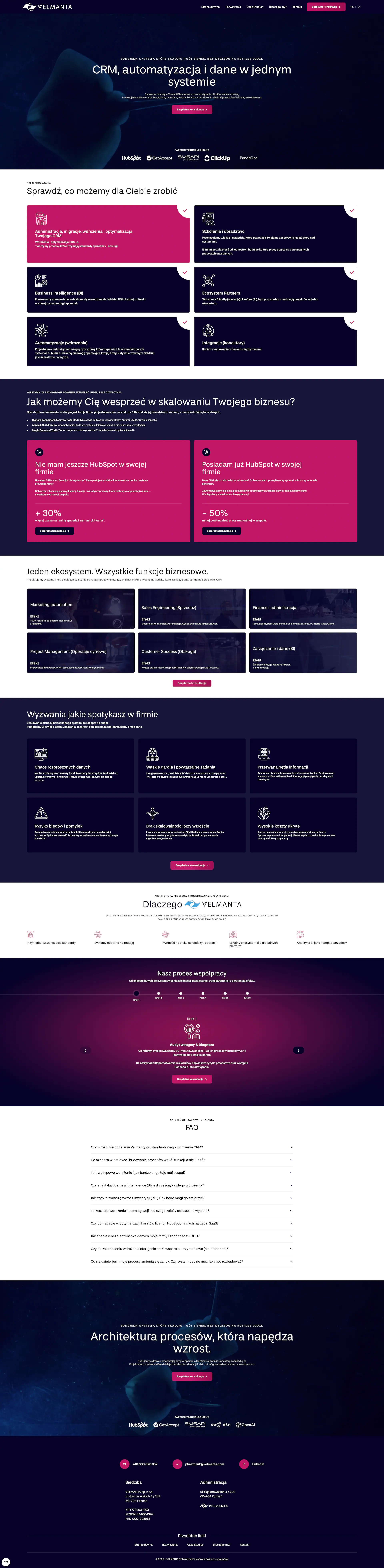 Zrzut strony velmanta.com - realizacja Velmanta