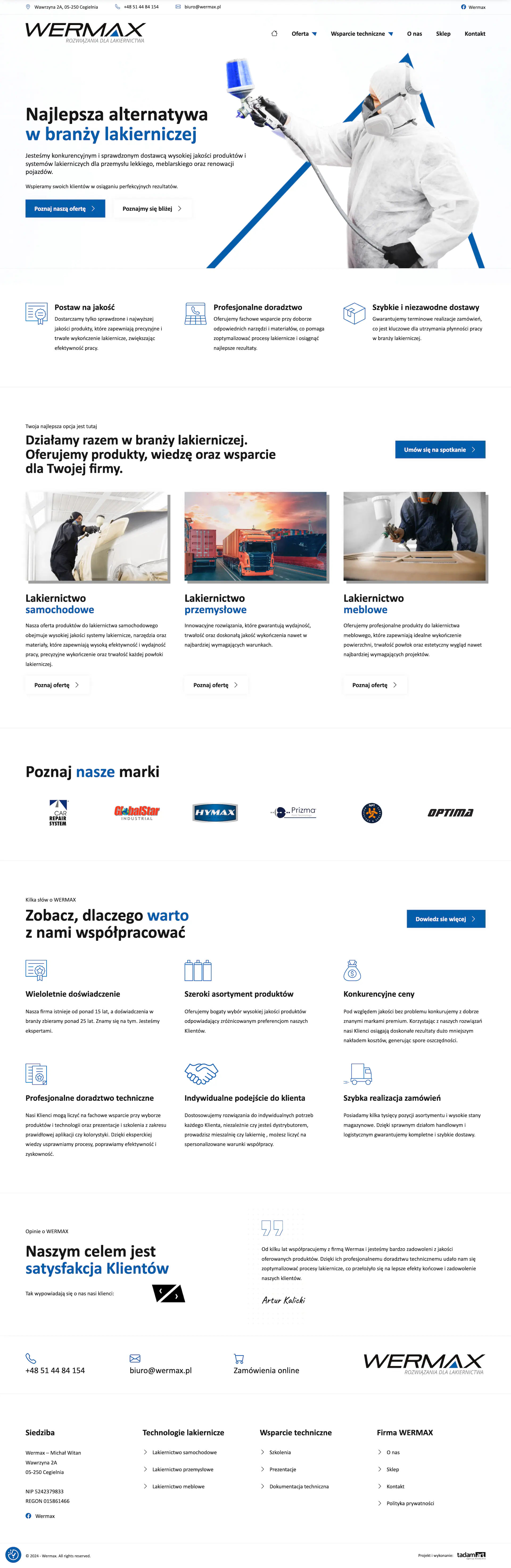 Zrzut strony wermax.pl - realizacja WERMAX